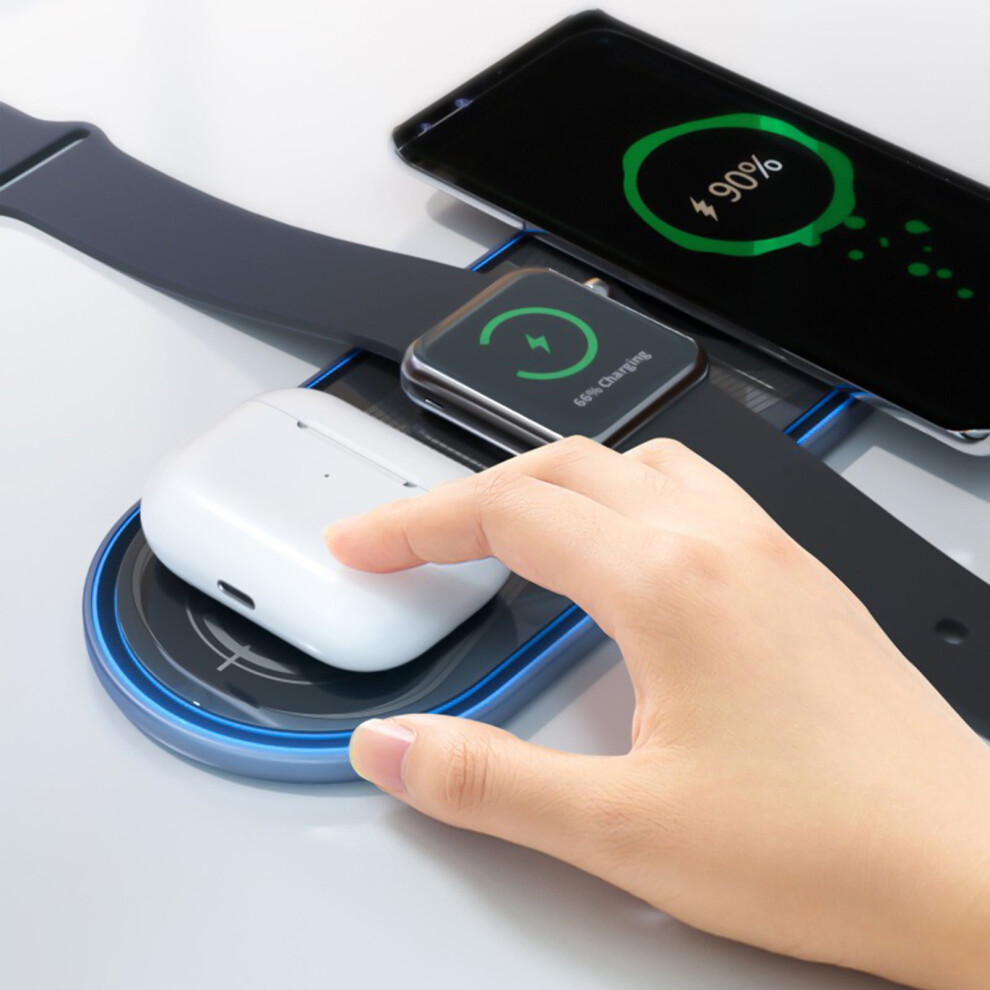 Portable Wireless Charger, Wireless Charging Station 3 In 1 Wireless Charger For Multiple Devices 15W Wireless Charger Ios/Android 9180479513582