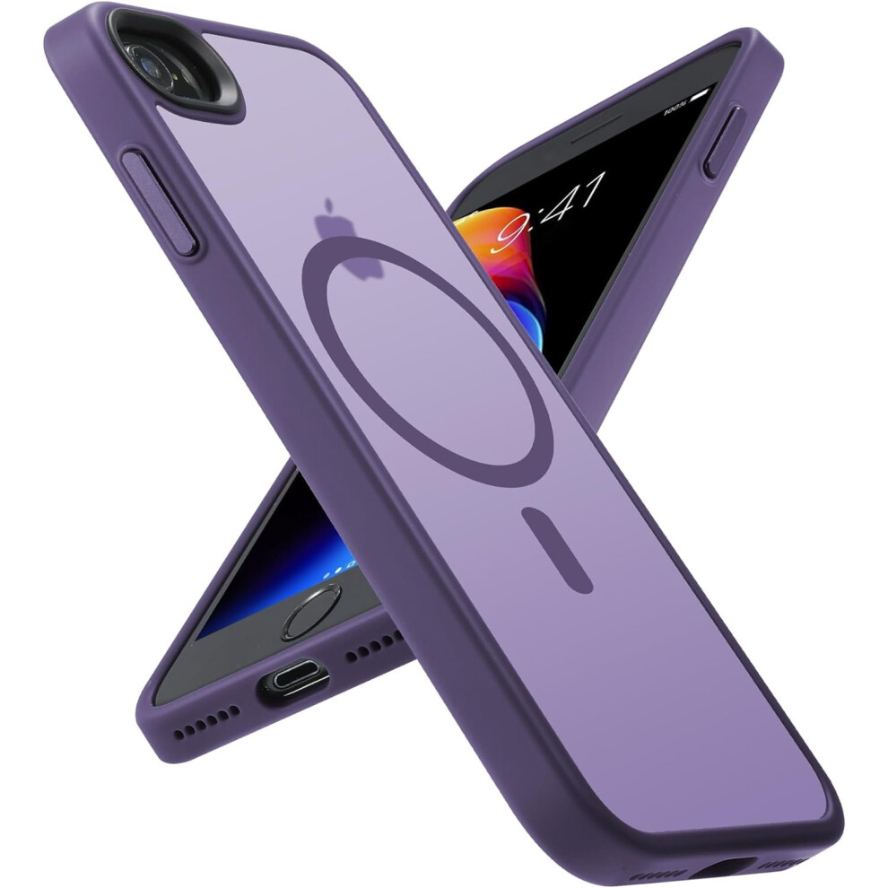 Magnetic Case For Iphone Se 2020/2022/Iphone 8, Built-In Magnets Compatible With Magsafe, Translucent Matte Hard Pc Back Cover - Matte (4.7") Purple 9180479515678