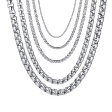 Silver Chain Stainless Steel - Box Chain Necklace 3mm*60cm