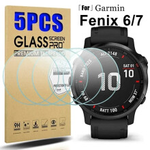 Tempered Glass for compatible with Garmin Fenix 7 7S 7X 6 6S 6X Pro, Sapphire HD Screen Protector Film, 5 Pcs