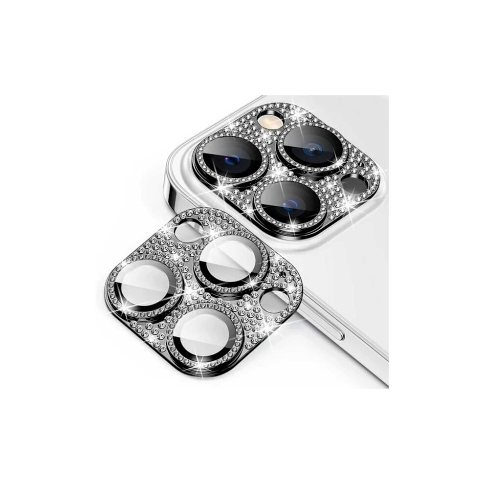 Compatible With Iphone 13 Pro/13 Pro Max Camera Protection Tempered Glass Bling Black 9557311198038