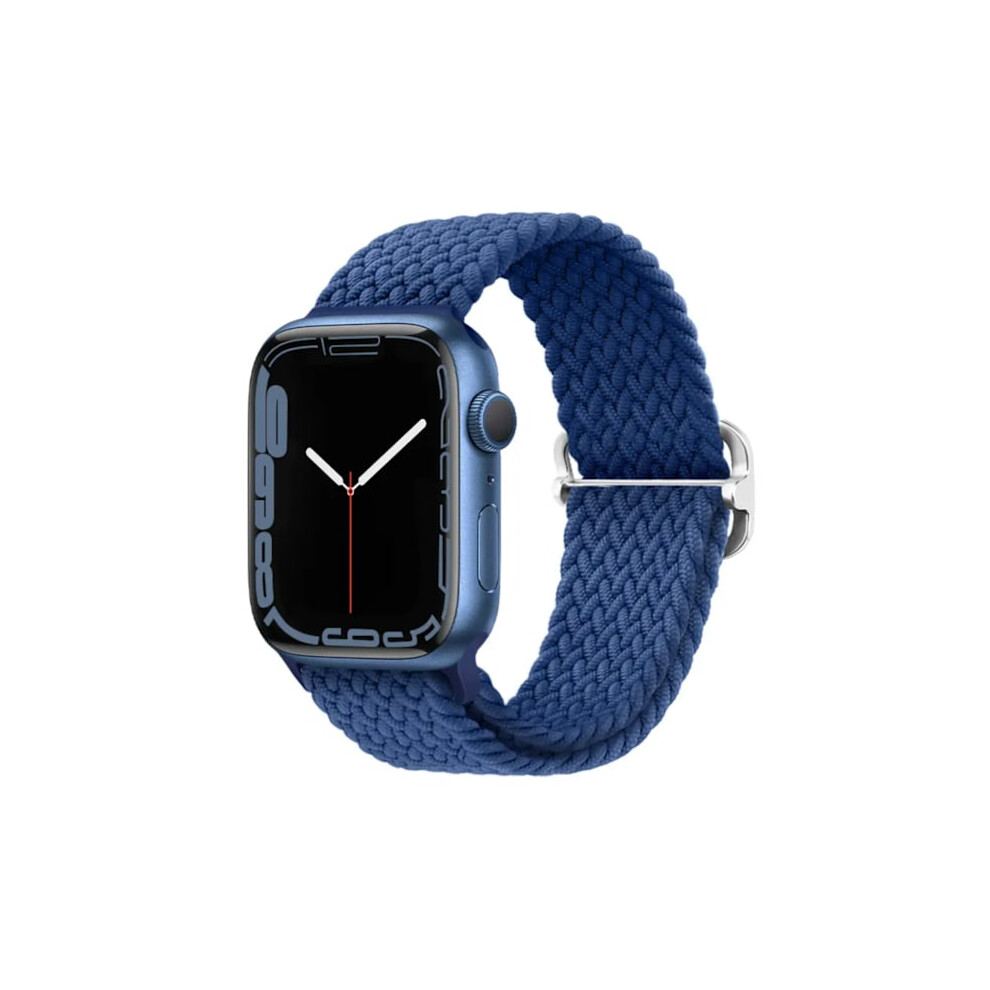 Elastic Woven Strap For Compatible With Apple Watchwith Apple Watch 42Mm/44Mm/45Mm/46Mm/49Mm - Navy Blue 9557311197840