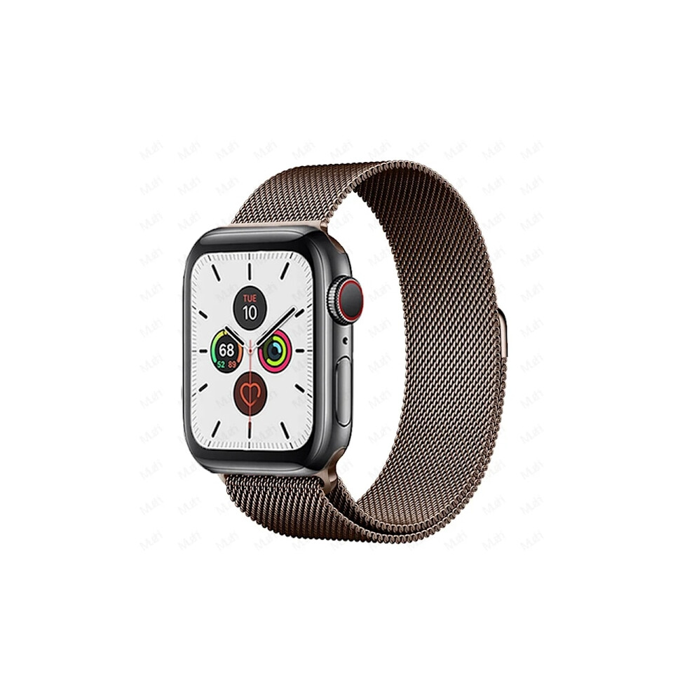 Milanese Loop Strap Compatible With Apple Watch 38-49Mm, Metal Bracelet For Iwatch Series 3-9, Se, Ultra 2, Coffee 9 Brown 9557311197888