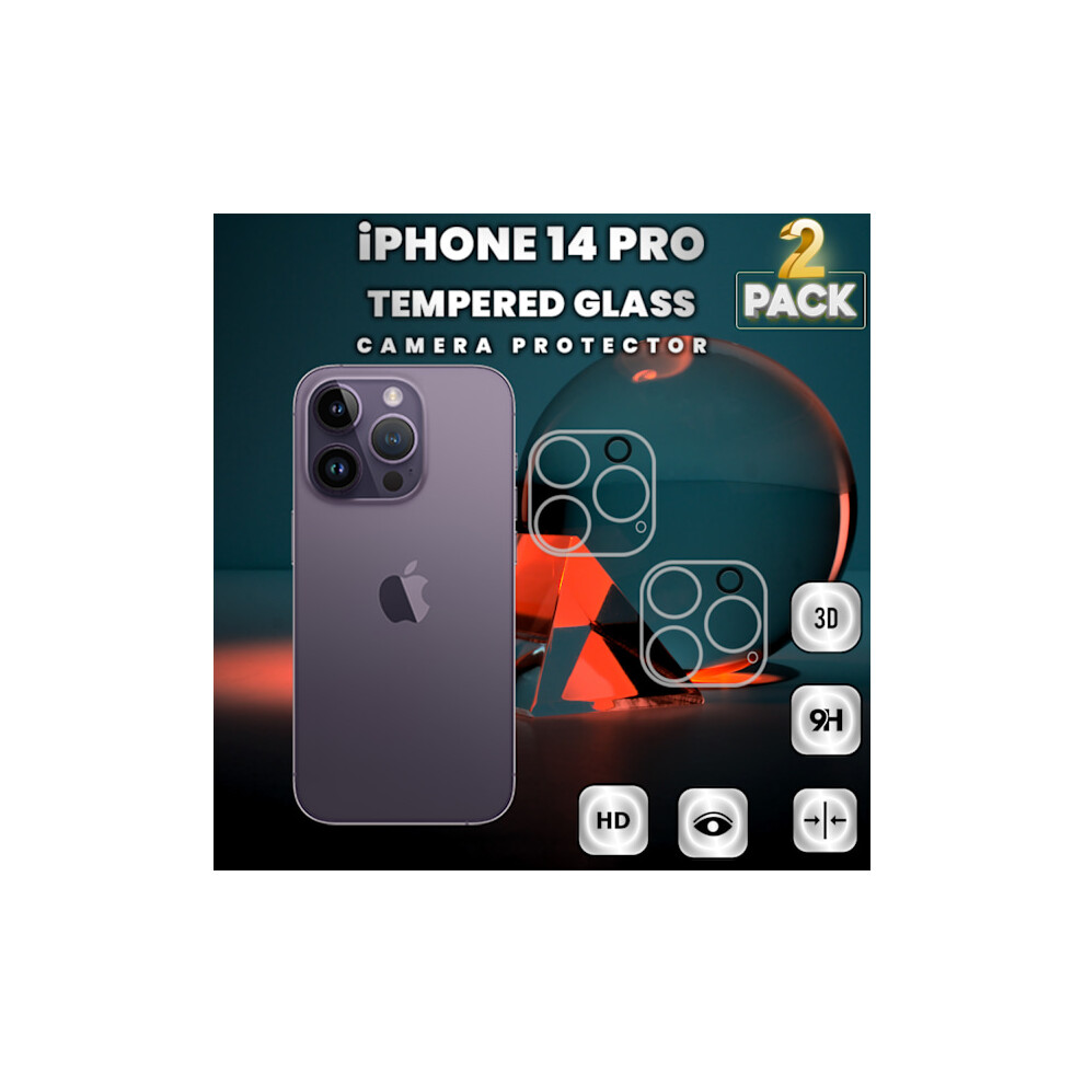 2-Pack Compatible With Iphone 14 Pro Lens Protector - 9H Tempered Glass - Super Quality 3D Lens Protector 9557311198007