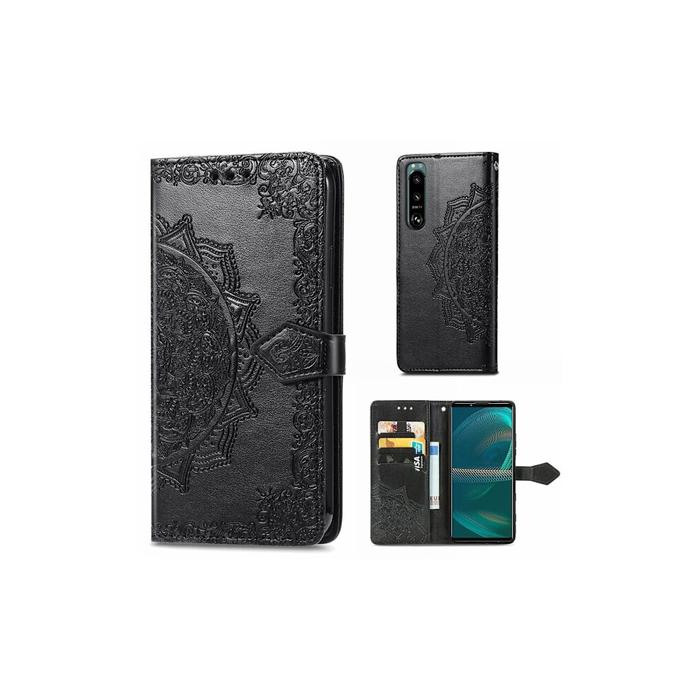 Mandala Leather Compatible With Sony Xperia 5 Iii Case - Black 9557311198366