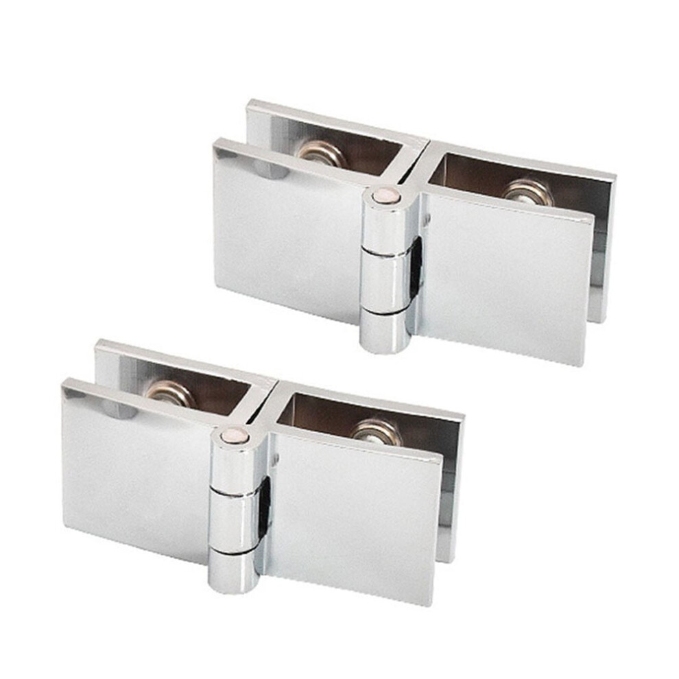 2 Pcs Silver Bathroom Shower Glass Door Hinges Cabinet Hardware Clamp Hinge Set 9557311198496