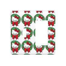 Hello Kitty Christmas Print Wall Panel Decor, Compatible with Switch, PC Material 4.5x4.5 in, for Home Bedroom Kitchen