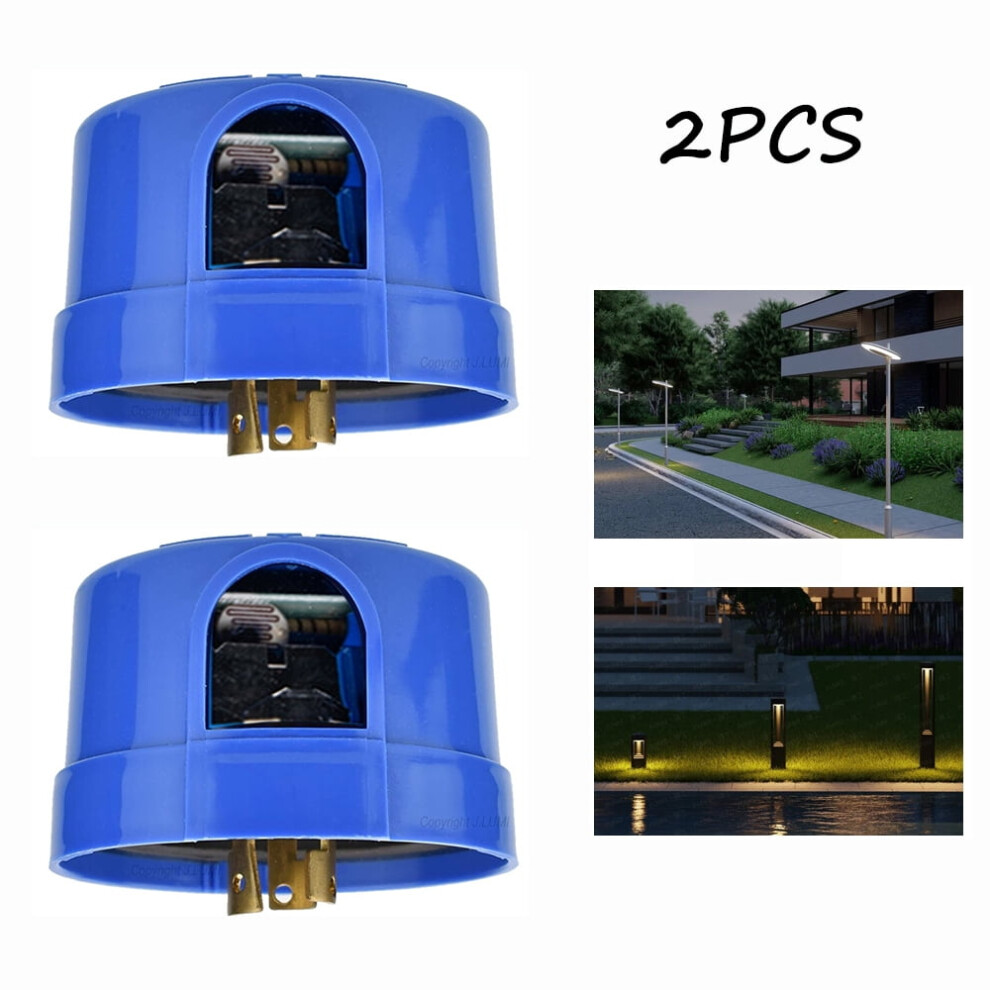 Dsseng Twist Lock Photocell 2Pcs, Auto On/Off Sensor With Blue Light, Dusk To Dawn Switch For Outdoor Lighting 9557311198632