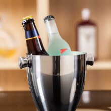Stainless Steel Ice Bucket, Champagne & Wine Cooler, 1.5L, Silvery, compatible with home decor, Christmas, beer chill