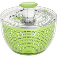Salad Spinner Lettuce Dryer, One-handed Press 6.3 QT Vegetable Dryer with Retractable Pusher & Brake Button for Greens, Herbs, Fruits