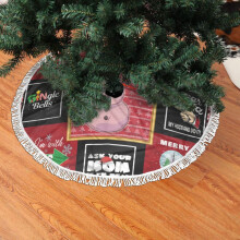 Christmas Fringed Lace Tree Skirt, Ugly Christmas Snowman Soft, Light, Good Touch Tree Skirt 48"