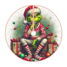 The Grinch Christmas Tree Skirt, Merry Christmas Party Xmas Home Decoration,Soft Tree Mat for Holiday Ornaments 48
