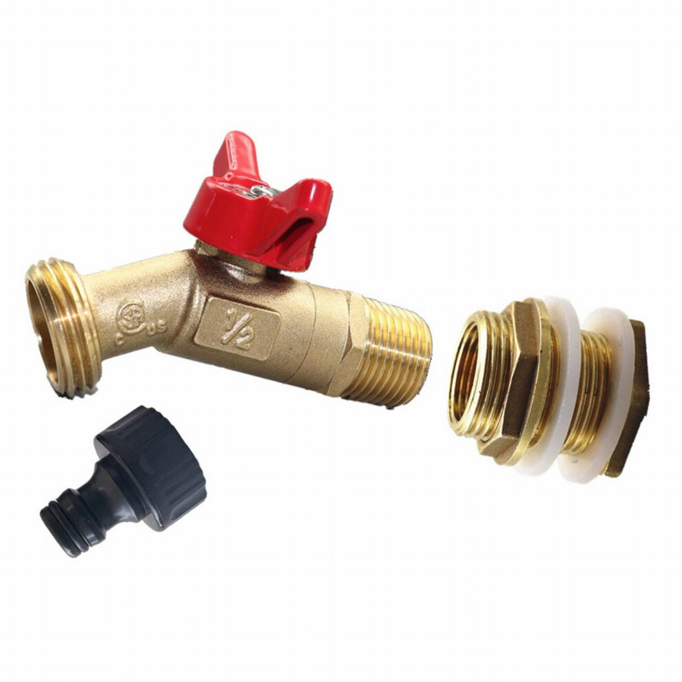 Faucets Celebration Activ Rain Barrel Spigot Brass Rain Barrel Quarter Turn Spigot With Bulkhead Fitting 9557311707056
