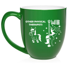 Physical Therapist Superstar Unicorn Funny Ceramic Coffee Mug Tea Cup Gift for Her, Him, Friend, Coworker, Wife, Husband (16oz Green)