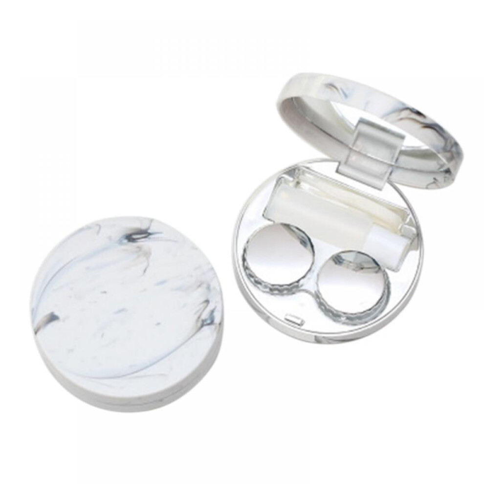Portable Marble Contact Lens Case Round High-grade Colored Contact Lens Care Water Box