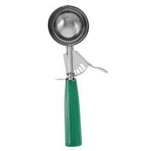 Stainless Steel Ice Cream Scoop with Ergonomic Comfort Grip for Desserts Salads Cafes Green