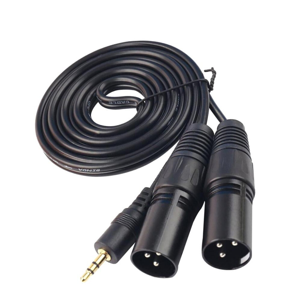 Dual Xlr Male To 3.5Mm Cable, Unbalanced Dual Male Xlr To 1/8 Inch Trs Stereo Aux Cord Audio Cable 1.5M 9557311710254