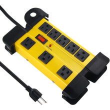 Heavy Duty Power Strip Surge Protector for Appliances, 8 Outlet Workshop Power Strip with 1200 Joules Surge, Metal