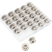 50 Pack Metal Sewing Bobbin Empty Bobbin Spools Sewing Thread Holders with Storage Box for Sewing Machines Embroidery Arts Crafts Accessories 20x10mm