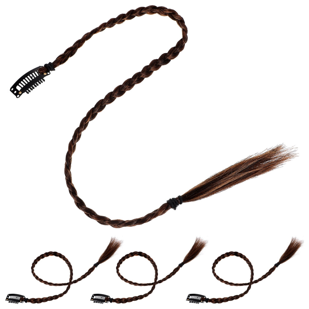 16 pcs Long Ponytail Extensions Braided Hair Piece Women Synthetic Hair Extensions