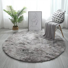 Soft warm rug fluffy round rug shaggy circle shaped rug for bedroom living room home decor light grey Light Grey 160CM
