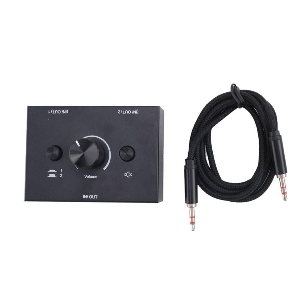 3.5Mm Stereo Audio Switch 2 In 1 Out Audio Switcher Passive Speaker Headphone Manual Selector Splitter Box Audio Sharing 9193271573449