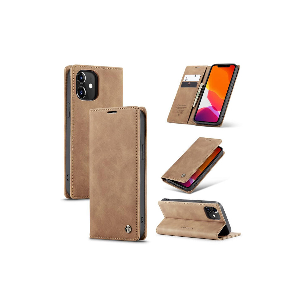 Caseme Slim Wallet Case Compatible With Iphone 12/12 Pro Brown 9193271574637