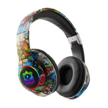 Wireless headphones with flash light, compatible with children, white White