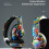 Wireless headphones with flash light, compatible with children, white White 2