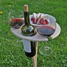 Foldable mini outdoor wine table camping picnic table in wood wood black