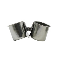 Stainless Steel Bird Feeder Double Cup with Cage Clip, Removable Food Water Bowl for Birds and Rodents