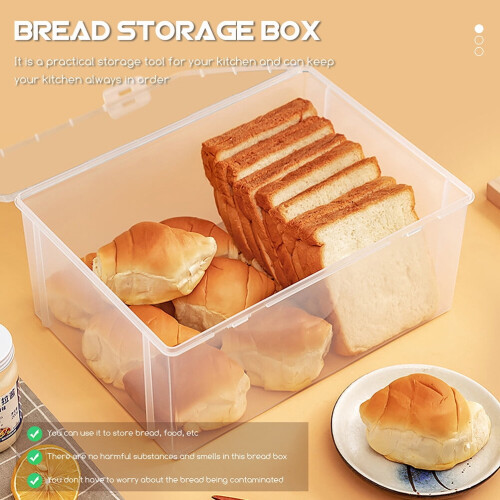 2 Pcs Sandwich Bread Clear Bread Bin Fridge Sealing Case Storage Container Bread Storage Box Storage Box Dedicated Plastic 2