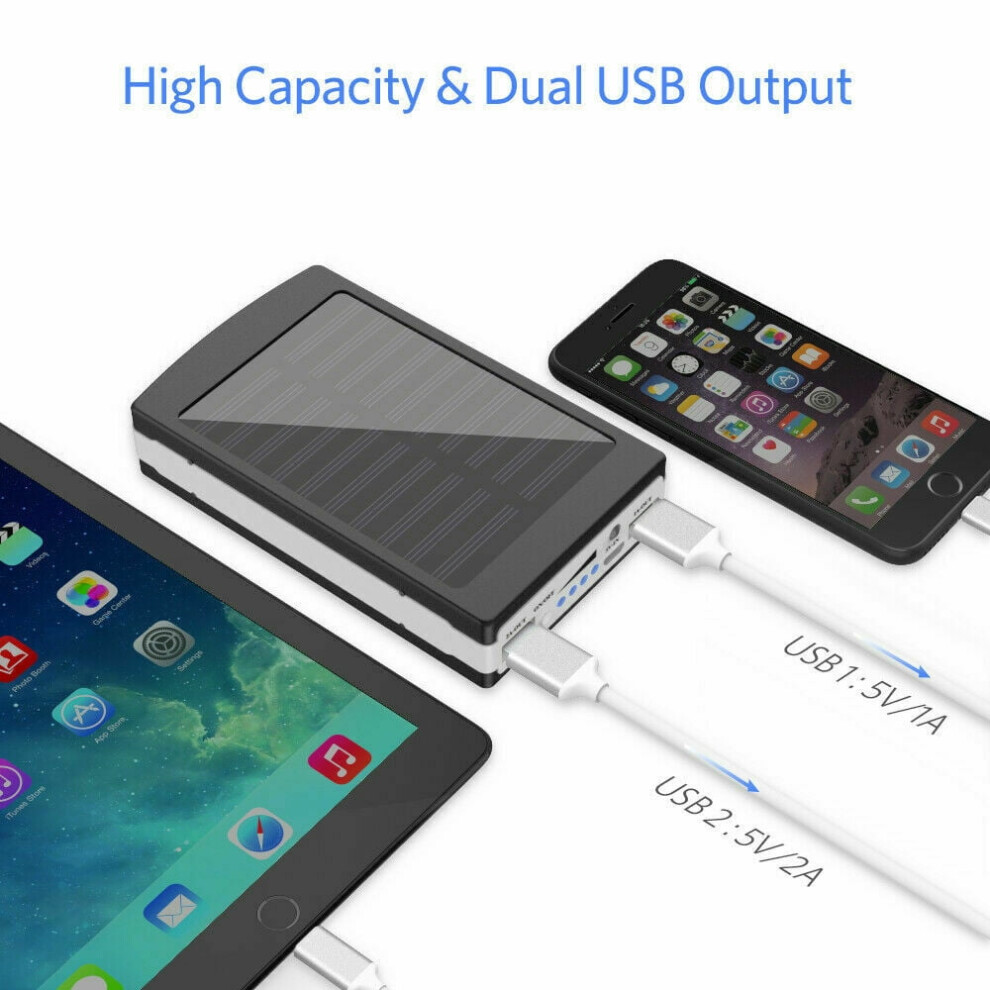 2023 Super 10000Mah Usb Portable Charger Solar Power Bank For Cell Phone 9130661627528