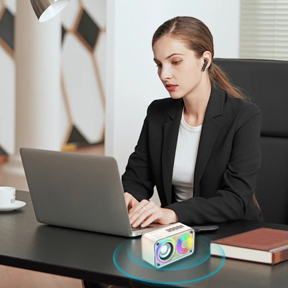 Portable Bluetooth Speaker, Compatible With Ios/Android Devices, Transparent Wireless Speaker With Glittering Lights, Cool Cyberpunk Style For Indoor 9130661626859