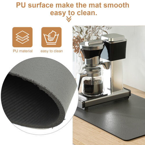 Bar Coffee Mat Table Countertop Maker Diatomite Pu Leather 2