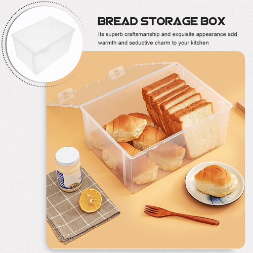 2 Pcs Sandwich Bread Clear Bread Bin Fridge Sealing Case Storage Container Bread Storage Box Storage Box Dedicated Plastic 1