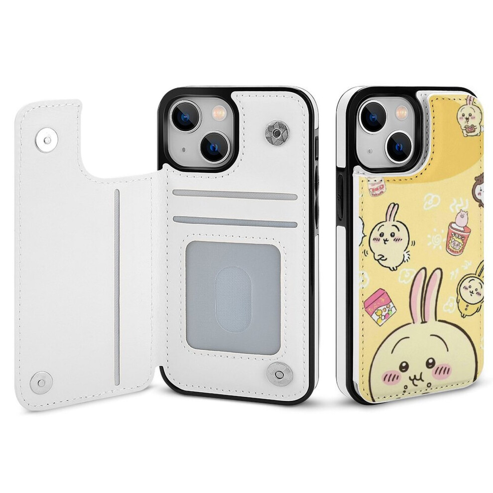 Chiikawa Wallet Case Compatible With Iphone 14, Pu Leather Flip Cover With Card Holder, Kickstand & Magnetic Clasp 9130661627351