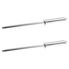 2 Stainless Steel Sharpening Rod Professional Kitchen Chef Sharpening Rod Daily Sharpening Maintenance Black