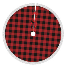 Christmas Plaid Christmas Tree Skirts 36" Inch, Winter Holiday Tree Mat, Xmas Tree Skirt For Rustic Christmas Holiday Decorations
