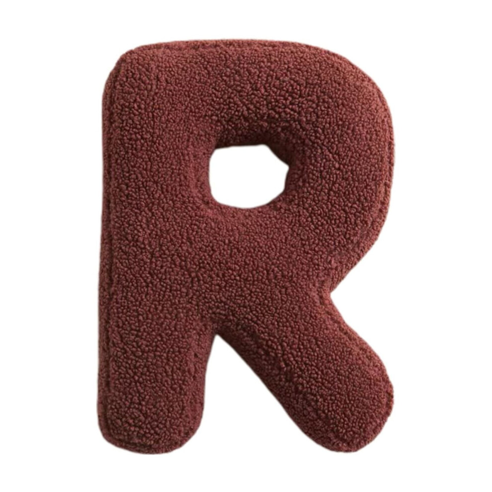 Letter R Pillow, Hilingoto English Alphabet Velvet Cushion, Compatible with Nursery Decor, Sofa Decorative Initial Letter Gift for Babies