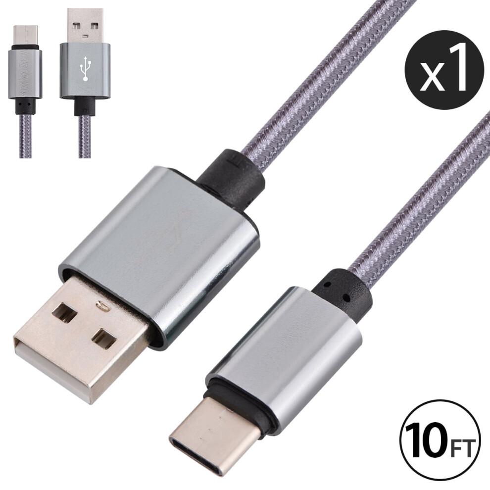 Freedomtech 10Ft Usb C To A Cable, Nylon Braided Fast Charger Cord Compatible With Samsung Galaxy Note 8/S8/S8+, Apple New Macbook, Nexus 6P/5X, 9170372856992
