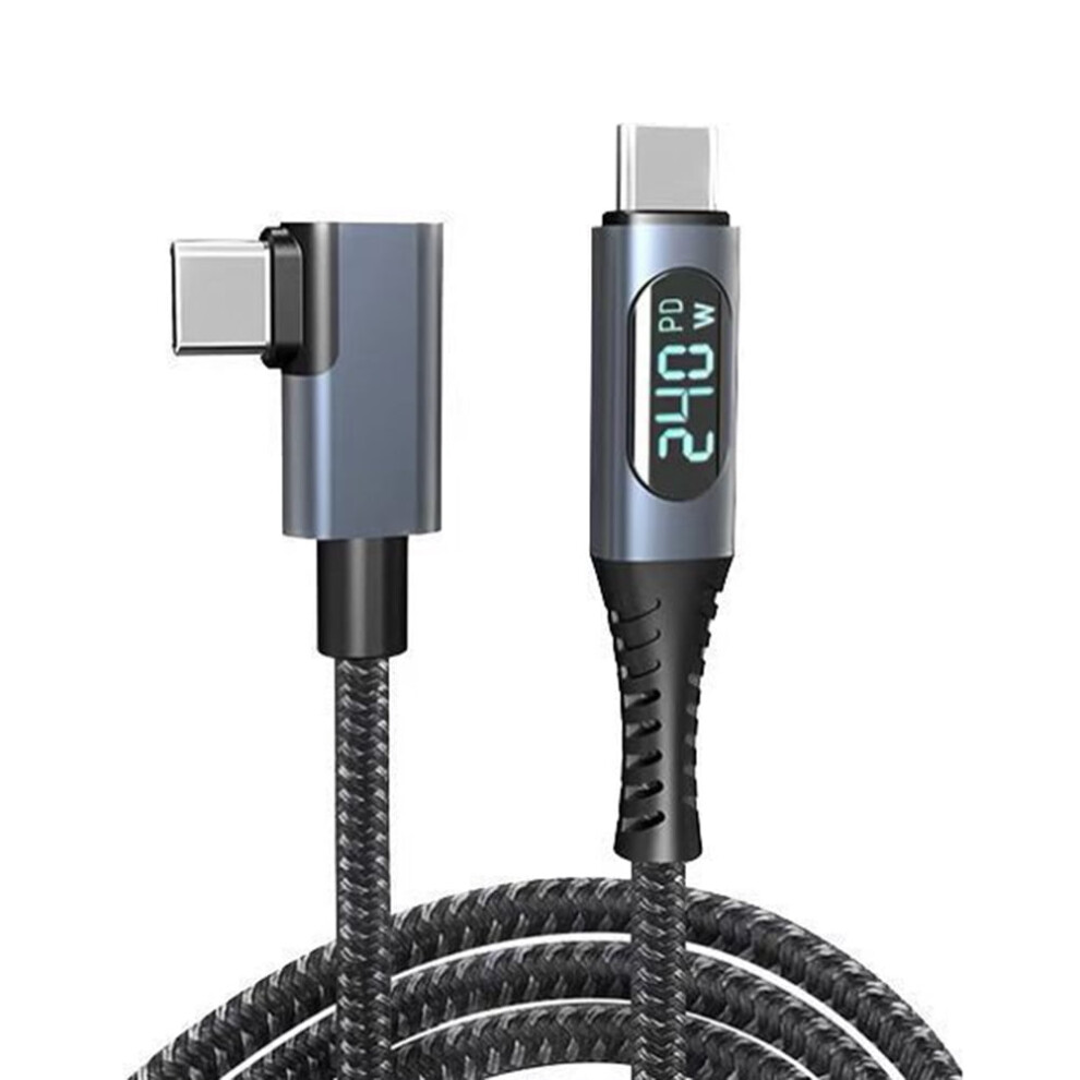 Jixopn Usb4.0 Data Cable 40Gbps Pd240w Fast Charging Elbow Cable With Power Display 9170372856930