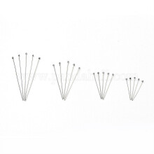 200pcs 304 Stainless Steel Head Pins Ball Head Pins with Bead Container Mixed Size Stainless Steel Color