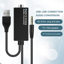 SUSUchens Audio Converter Cable, High Fidelity, Driver-free, Optical/Coaxial 3.5mm USB2.0 Cord for Speaker - Style 2