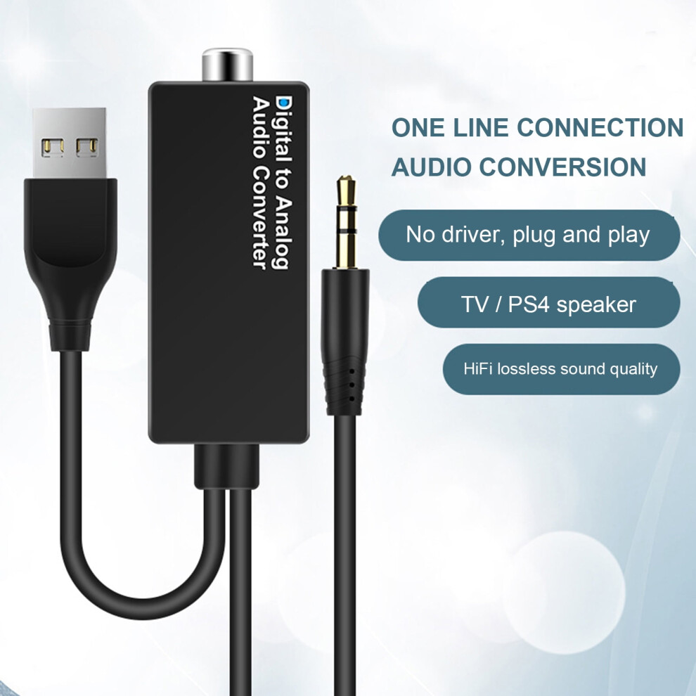 Susuchens Audio Converter Cable, High Fidelity, Driver-Free, Optical/Coaxial 3.5Mm Usb2.0 Cord For Speaker - Style 2 9170372857982