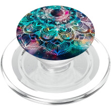 Mandala Galaxy Cute Blue Design Gift PopSockets PopGrip: Swappable Grip for Phones & Tablets PopSockets MagSafe PopGrip