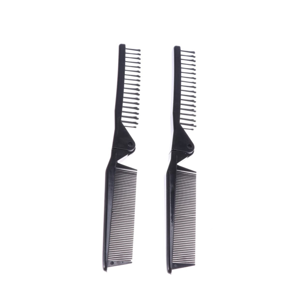 Unisex 5Pcs Folding Hair Comb Set, Antistatic Double Sided Travel Combs For Styling Thick Hair