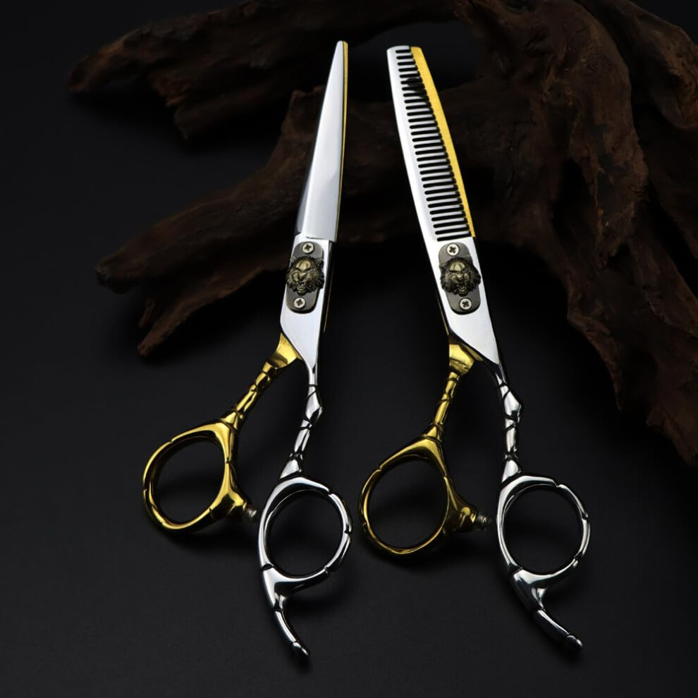 6 Inch Japanese Stainless Steel Hair Cutting Scissors Set with Precision Blades and Ergonomic Handle Ref: 7706