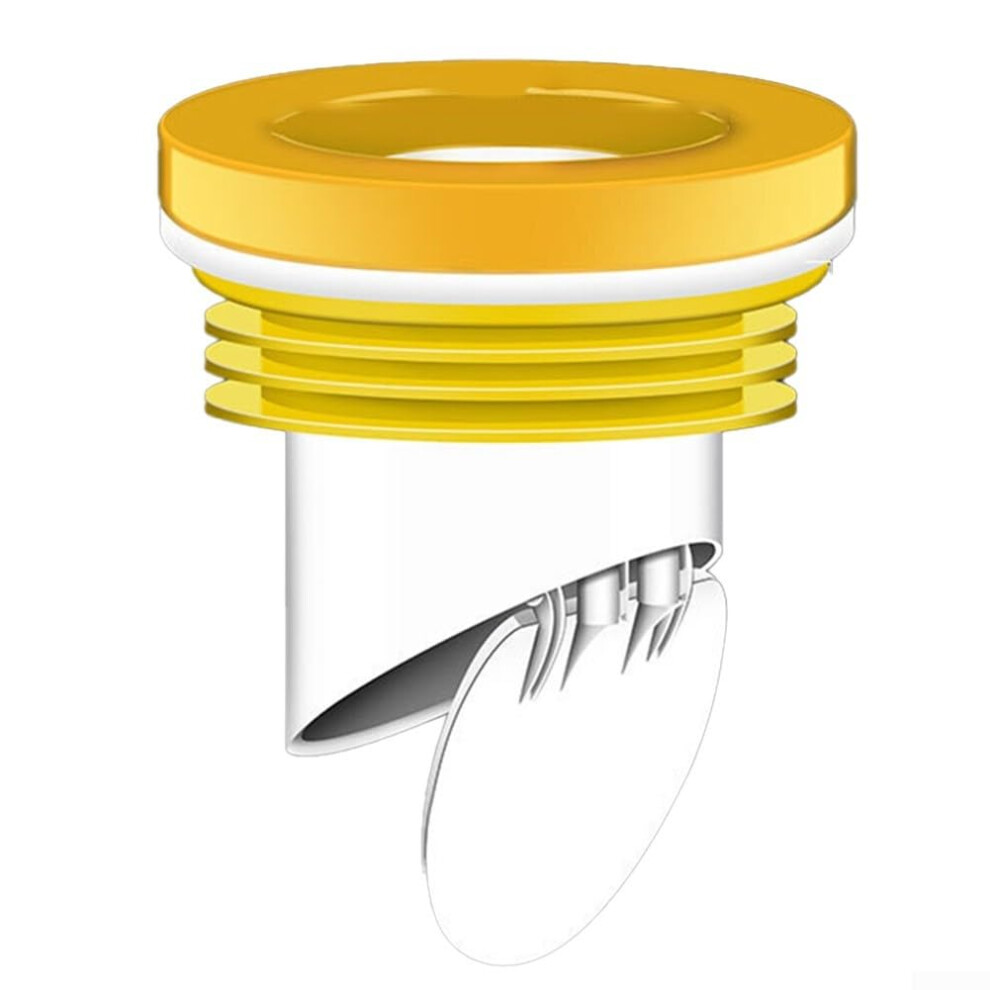 Leakproof Toilet Flange Seal With Antibackflow Valve For 100110Mm Pvc Pipes, Yellow Silicone 9053599969631