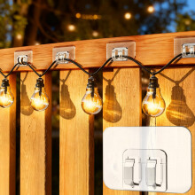 100Pcs Outdoor String Light Hooks Waterproof Adhesive Clips for Christmas Lights and Cables